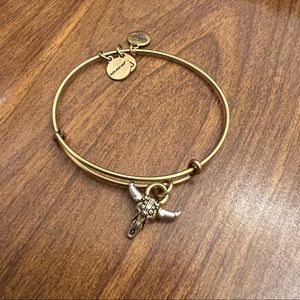 Alex and Ani gold bangle - longhorn charm